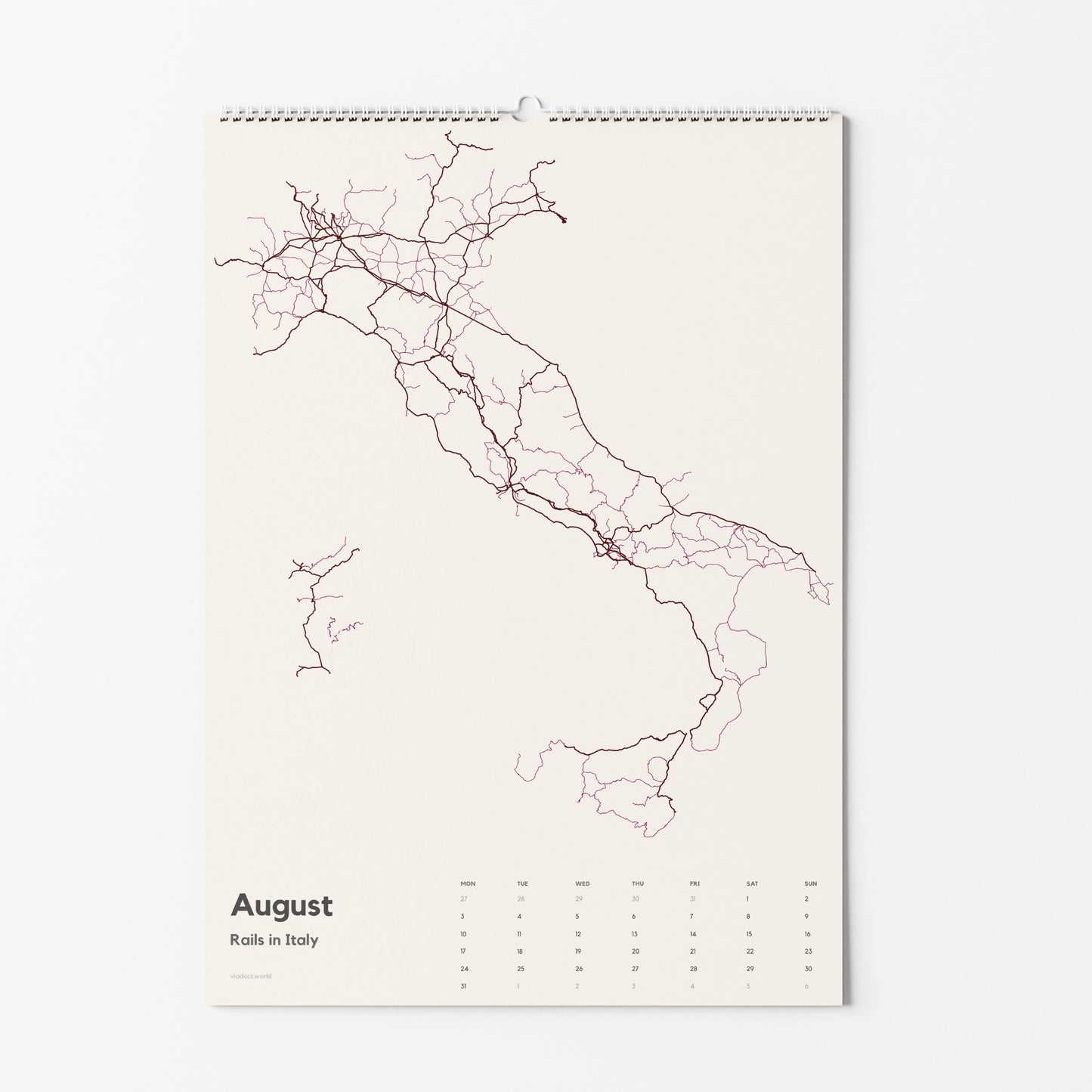 Wandkalender 2026 | Rails in European Countries (Schienennetze)