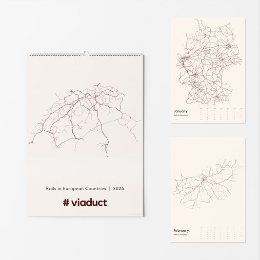 Wandkalender 2026 | Rails in European Countries (Schienennetze)