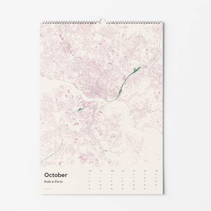 Wandkalender 2026 | Rails in European Cities