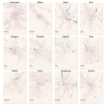 Wandkalender 2026 | Rails in European Cities