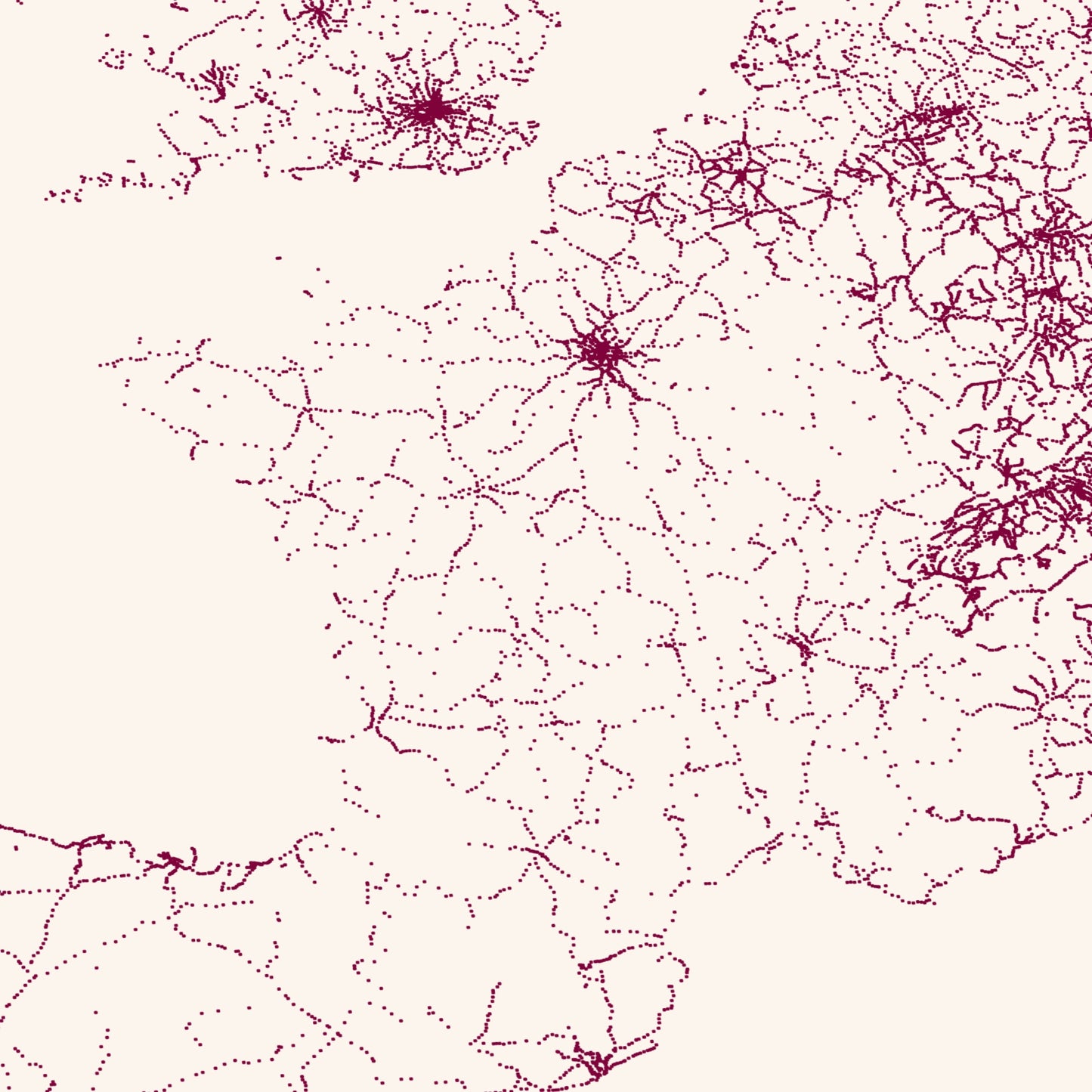 Train Stations in Europe | Dot Map