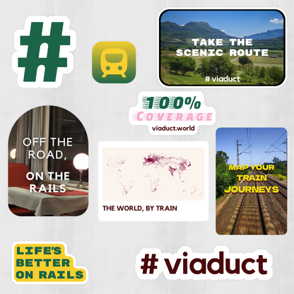 viaduct Merch Paket (2 Travel Tags + Rail Travel Sticker Pack)